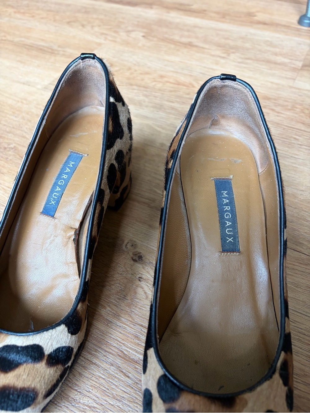 Margaux The Heel Leopard Haircalf Block Heel Pumps EU 36.5 US 6.5 - Picture 8 of 10